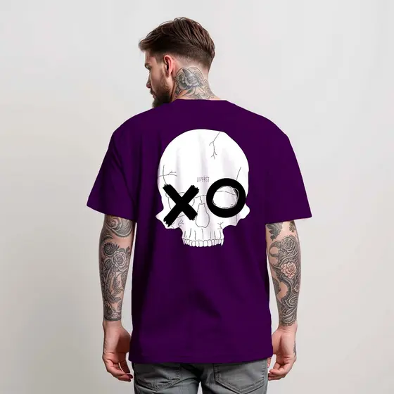 Camiseta Masculina Skull XO 100% Algodão Street Wear