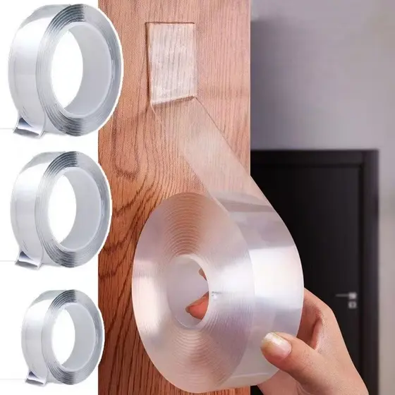 Fita Dupla 3M 5M Face Extra Forte Transparente NanoGel Silicone Mágica Adesiva Cola na Parede Móve