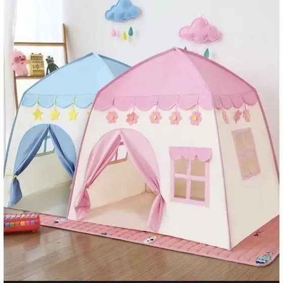 Barraca infantil rosa flor grande 1.3M menina princesa cabana menino crianca azul