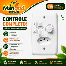 Controle Velocidade Rotativo C/tomada P/ Ventilador De Teto