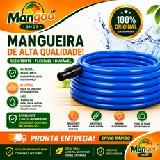 Mangueira Jardim Reforçada Flexível Azul | 7 a 50 Metros | Com Conectores + Brinde | Envio Imediato