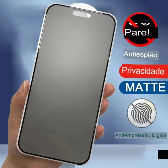 Película Privacidade iPhone 11 12 13 14 15 16 Pró e Max Cerâmica