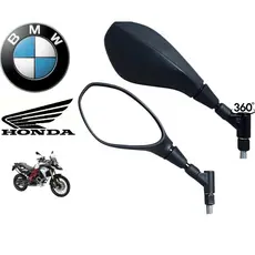 Retrovisor Moto Bmw Gs F800 Articulado Haste Curta Honda Giro 360 Cb300 Pop Titan Fan Cg Xre Twister