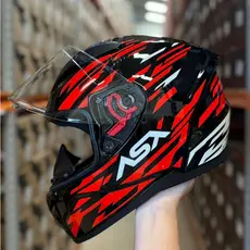 Capacete Moto Asx City Arrow Preto Vermelho Brilho Masculino Feminino + Narigueira Integral Novo