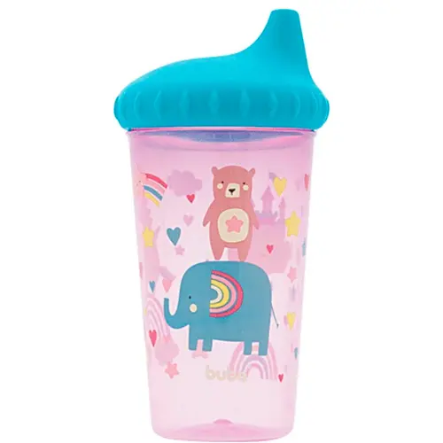 Copo Antivazamento Arco-Íris Buba 300ml com Bico de Silicone BPA Free
