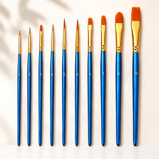 Kit 10 Pincéis de Artesanato e Pintura Em Tecido Facial Aquarela Óleo Acrílica Guache Artista Nylon Macias
