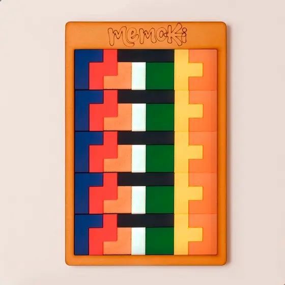 Jogo de Blocos Tetris Memoki MDF Colorido Quebra-Cabeça Educativo Infantil