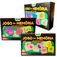 Jogo Da Memória MDF 20 Peças 5x5cm Animais Frutas Legumes Ou Meios De Transportes Educativo Infantil Seguro