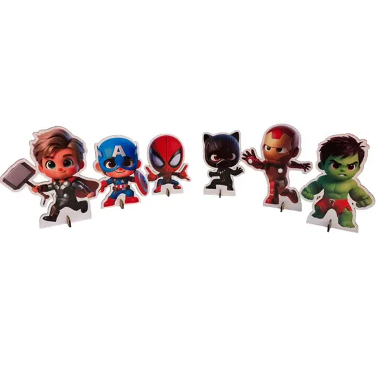 Kit 6 Totens Avengers Baby Display Mesa Decoracao Festa Infantil Vingadores Baby Aniversario