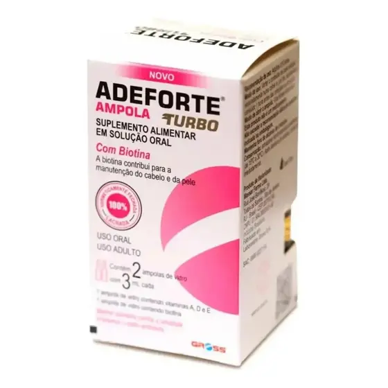 Adeforte turbo biotina Ampola 3Ml cada - Gross