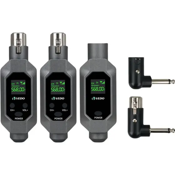 VEDO 2 em1 Conversor De Microfone Sem Fio 2.4G Transmissor e Receptor de Microfone XLR Para Micr Dinâmico Audio Mixer
