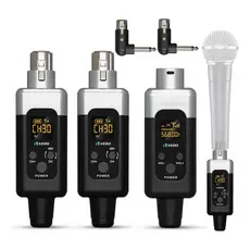VEDO Conversor De Microfone UHF Sistema Sem Fio 48V/0V Transmissor e Receptor XLR Para Microfone Mesa de som