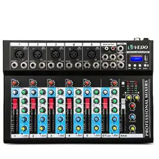 VEDO 7 Canais Console De Mixagem Profissional Mixer Portátil Mixagem De Som Mesas De Som Console Play Record