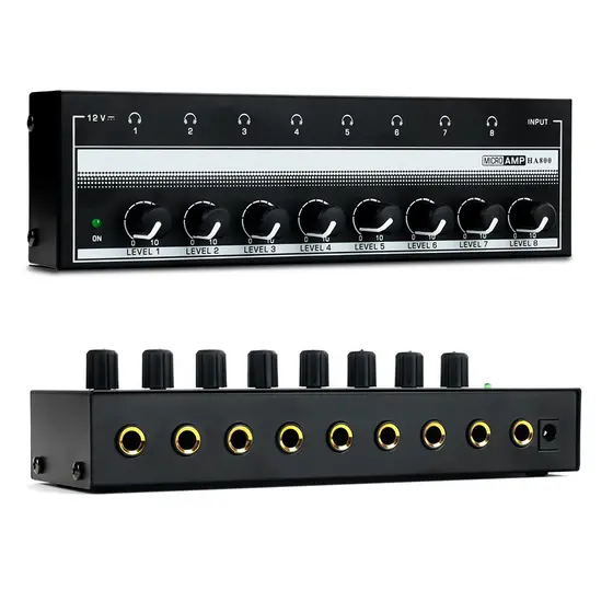 VEDO Amplificador de Fones de Ouvido 8/4 canais HA800-P/HA400 Amplificador Estéreo De áudio Ultracompacto Com Adaptador