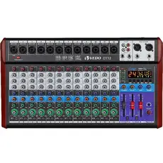 VEDO Mesa De Som 8/12 Canais Bluetooth 24DSP Com Placas Digitais Gravação USB Flash Drive/OTG +48V Phantom Power AUX