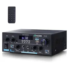 VEDO AK55 Amplificador Estéreo De áudio HiFi Bluetooth 600W 2 Canais Para Alto-falantes AUX FM Microfone eco USB Reverbe