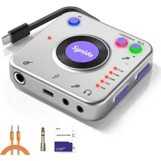 Synido Placa De Som Externa De Transmissão Ao Vivo Bluetooth HIFI Interface De áudio Para instrumentos PC Celular