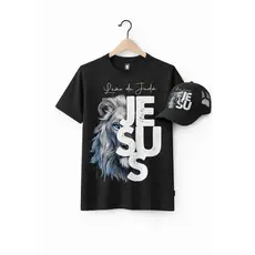 Camiseta 100% Algodão + Boné Gospel Cristão Jesus Masculino Feminino