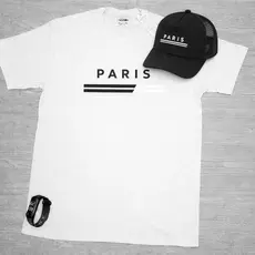 Kit camiseta + boné + relogio digital P ao G3 100% Algodão Milano Paris Plus Size Envio Rápido