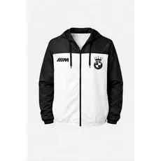 Corta Vento Casaco BM Coroa Blusa De Frio Masculino Manga Longa Capuz Jaqueta Motociclista Preta