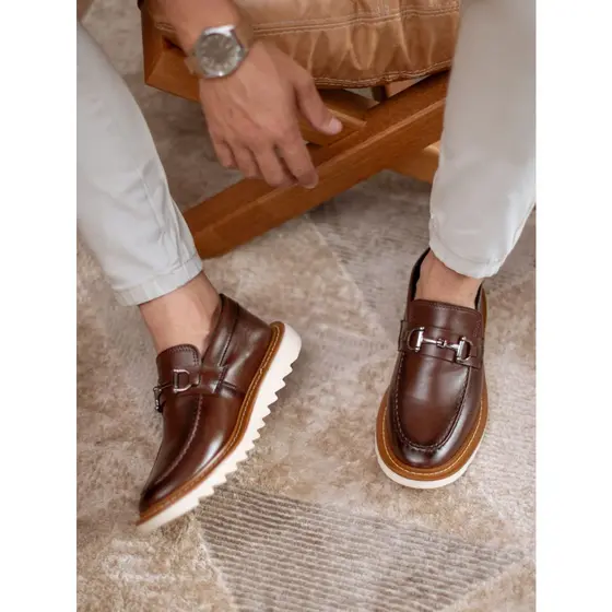Mocassim Masculino Sola Tratorada com Bridão Conforto e Elegância Sapato Masculino Moderno Dia dos Pais