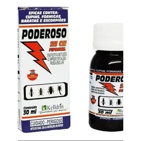 Poderoso 25CE 30ml Contra Cupins Formigas Baratas Carrapatos Pulgas e Escorpiões