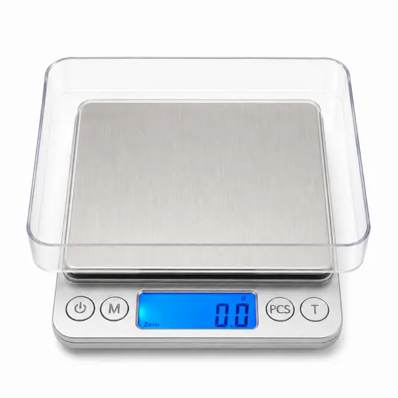Balança Digital Precisão 0,1g a 2kg com Estojo e Display LCD Função Tara + Capinha Protetora
