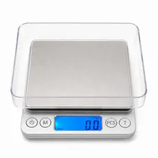 Balança Digital Precisão 0,1g a 2kg com Estojo e Display LCD Função Tara + Capinha Protetora