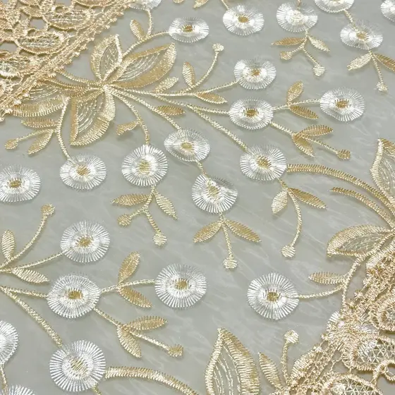 Caminho de Mesa Guipir Renda Decorativo Bege Champagne/Branco 40x120cm 40x150 40x180cm 40x220 Jantar