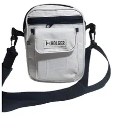 Shoulder Bag Bolsa de Ombro Transversal em Nylom Impermeável Brilhos Holger Branca