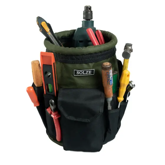Bolsa Balde em Lona Reforçada com Bolsos Externos para, Eletricista, Telecom (M).