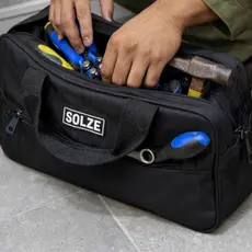 Bolsa Mala para Ferramentas Compacta Lona Durável Forte Reforçada Solze Preta