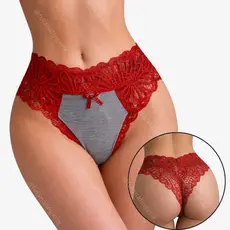 Kit 3 Calcinha Rendada de Microfibra Sensual Cós Alto Lateral Larga - Amora Ads