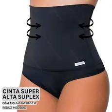 Calcinha Cinta Modeladora Cintura Alta Com Compressão Suplex Segura Barriga - Cris