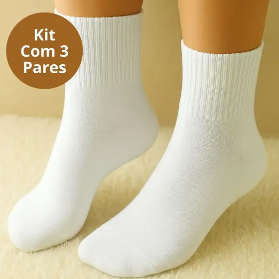 Kit 3 Pares De Meias Cano Longo Algodão 40 ao 46 - Vini N/A Ads