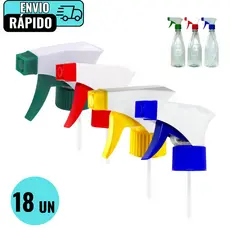 Kit 18 Spray Gatilho Borrifador Pulverizador Manual De Plastico Rosca Universal Multiuso Garrafa Pet