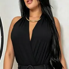 Body feminino REGATA decote v traspassado frente única moda festa casual e elegante.