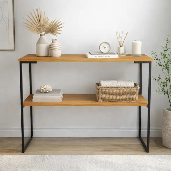 Aparador Industrial Cantinho do Café 90cm 2 Prateleiras MDF e Aço Resistente Moderno MAG Shop