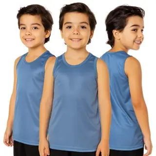 KIT 4 REGATAS INFANTIS SORTIDAS DRY FIT - MENINO VERÃO - PROTEÇÃO U.V