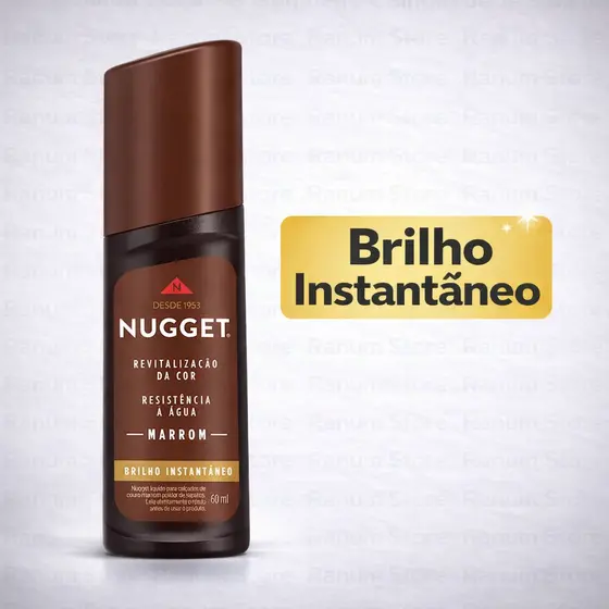 Nugget Líquido Marrom 60ml | Brilho Instantâneo para Sapatos
