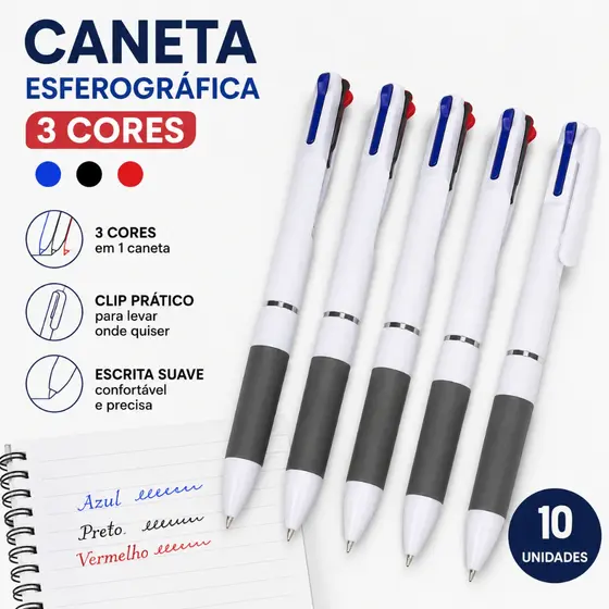 10/20 3 Cores De Canetas Criativas Tipo De Imprensa Simples Tipo De Imprensa Escritório De Alunos