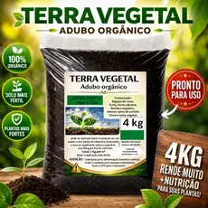 Fertilizante Terra Vegetal Adubada Orgânica Pronta Uso Solo Fértil Plantas Jardim Vaso