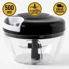 Triturador de Alimentos Grande 500 ml 3 Laminas Processador Manual