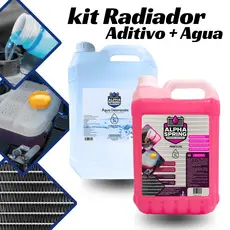kit Aditivo e agua radiador com 5 litros de aditivo + 5 litros de agua desmineralizada arrefecimento