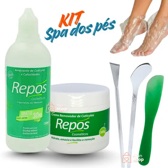 🟢 Kit Spa Dos Pés Amaciante E Removedor Bisturi 483 222 Repos botinha e espatula plástica pé rachado