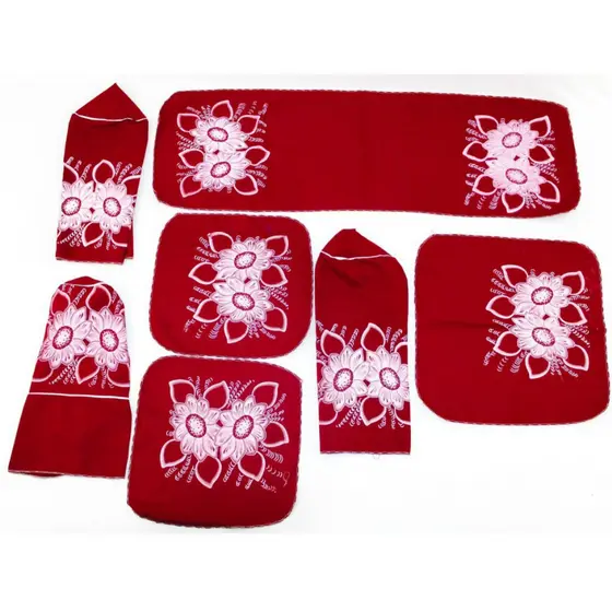 Kit Jogo De Cozinha Estampado 7 Peças Panos de cozinha Várias Cores Envio Imediato