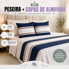 Kit Peseira + Capas de Almofadas 40cm x 40cm Piquet Favinho Sofá/Cama/Decoração Elegante organizada.
