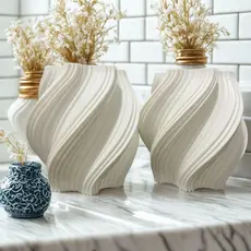 Vaso Decoraçao Espiral 3D plástico ecológico