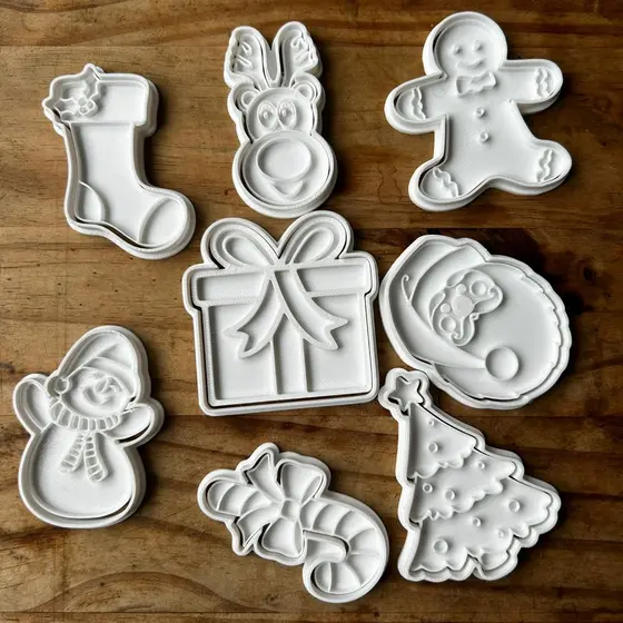 Cortadores para biscoitos de natal kit 8 pcs natalino