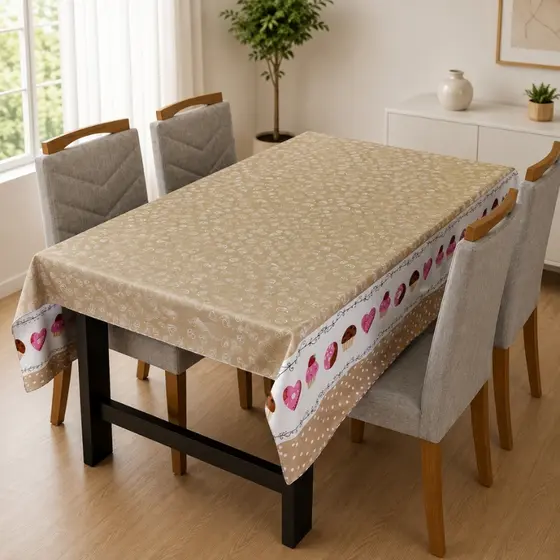 Toalha para Mesa 4 Cadeiras 1,45 x 1,35cm Tecido Oxford Fácil de Limpar Resistente Decoração